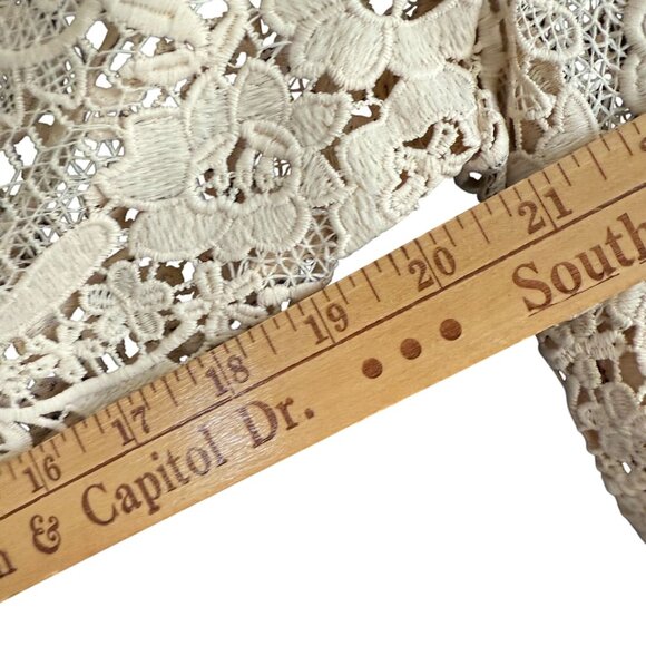 NWT Boston Proper Sheer Lace Belted Button Front Dress Women's 8 Beige - Picture 12 of 14